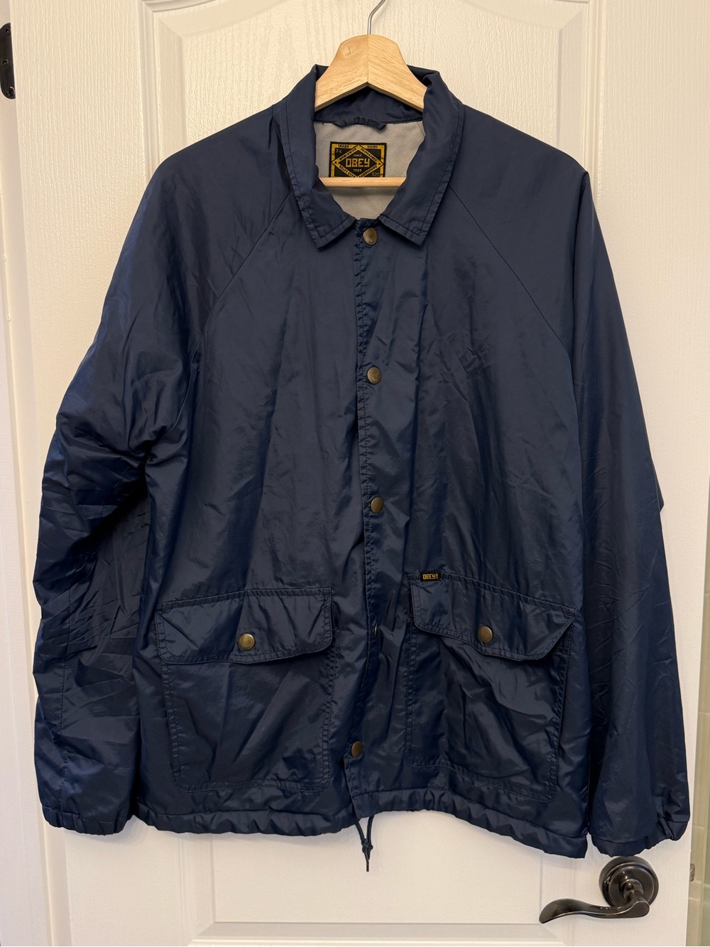 vintage obey windbreaker jacket